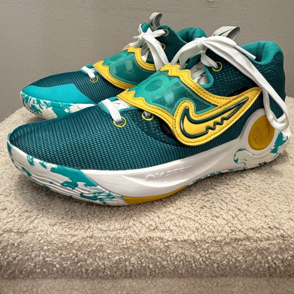 Nike KD Trey 5 X Clear Jade Sulphur Basketball Shoes Men's 9 DD9538-300